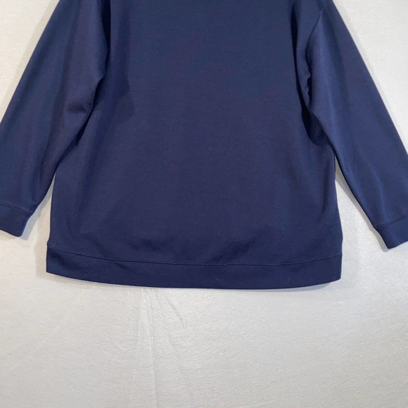 Weekends by Chicos Sweater Womens 3 Blue Long Sleeve V Neck Solid Casual Top - Picture 13 of 15